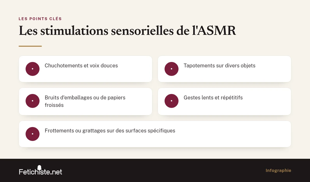 Infographie : Les stimulations sensorielles de l'ASMR